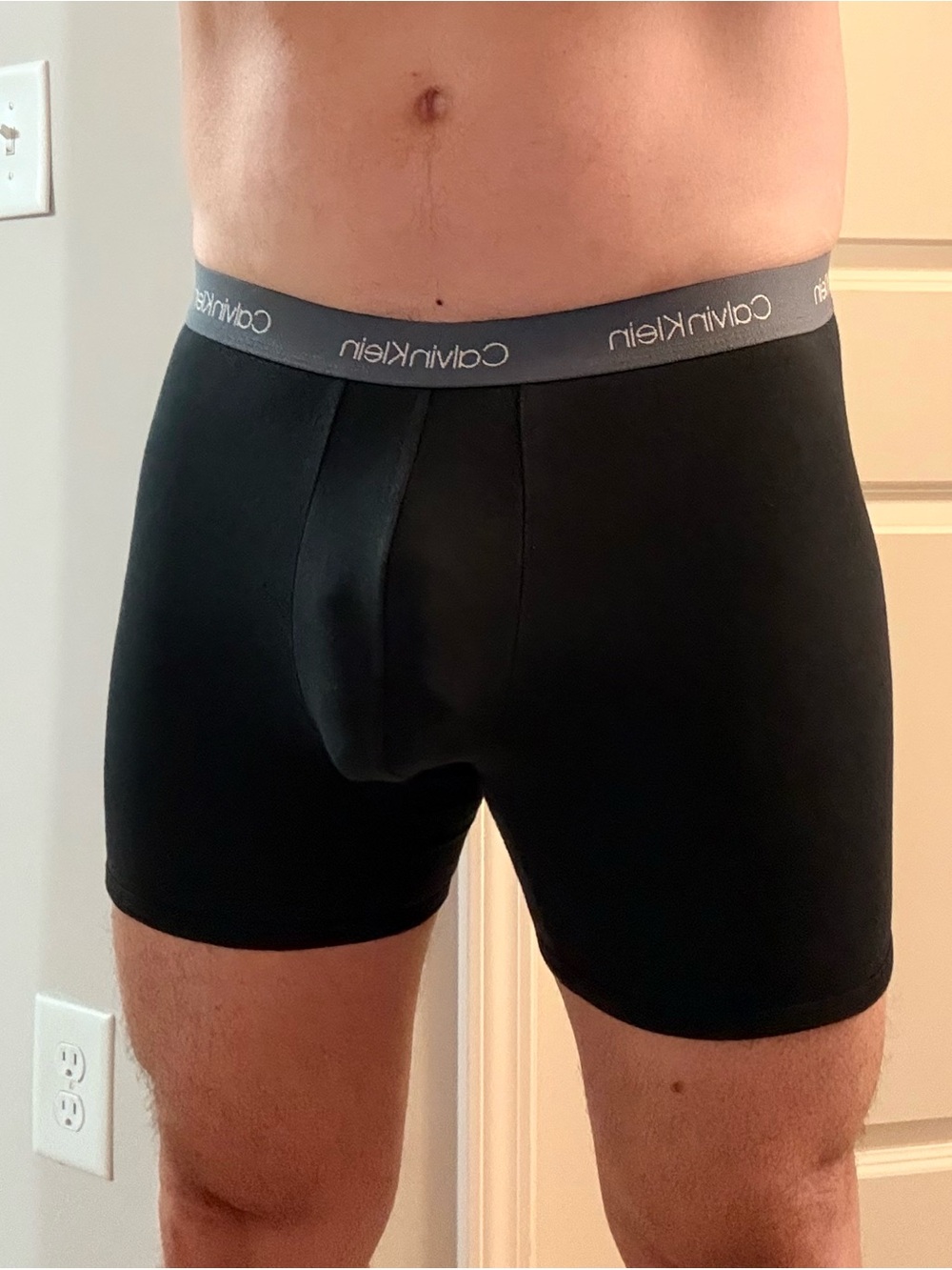 Calvin Klein Men's Black Boxer Briefs with Gray Waistband - Picture 3 of 4